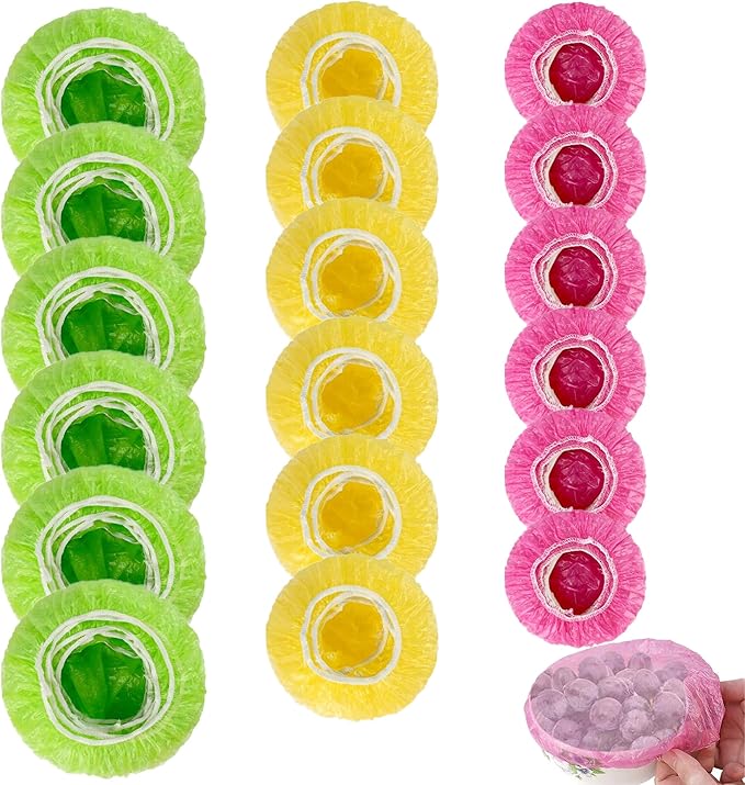 HANSGO 120PCS Reusable Bowl Covers – Elastic Plastic Food Storage Wraps for Kitchen, Baking, Picnics & Family Use, 3 Sizes (Large, Medium, Small) by HansGo