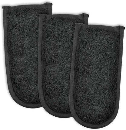 DII Basic Terry Collection Quilted 100% Cotton, Pan Handle, Black, 3 Piece by DII