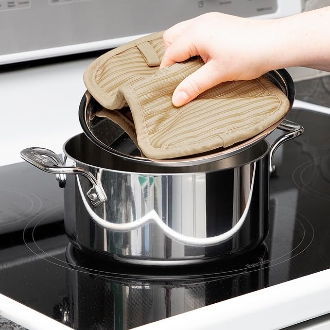 All-Clad Premium Pot Holder & Hot Pad: Heat Resistant to 500 Degrees - 100% Cotton, 10"x6.25" Hot Pad for Kitchen and Barbeque, (2-Pack), Cappuccino - Image 7