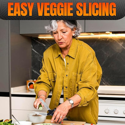 Cutting Board Scissors - 2 In 1 Kitchen Scissors with Cutting Board Knife Combo with Safety Lock and Storage Holder, Sharp Stainless Steel Blade, Dishwasher Safe - For Slicing Vegetables and Fruits