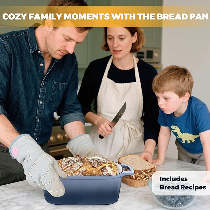 4.6 Quart Dutch Oven for Sourdough Bread Baking, Combo Oval Enameled Cast Iron Bread Pan with Lid, Bread Dutch Oven for a Crispy Crust, Seasalt - Image 9