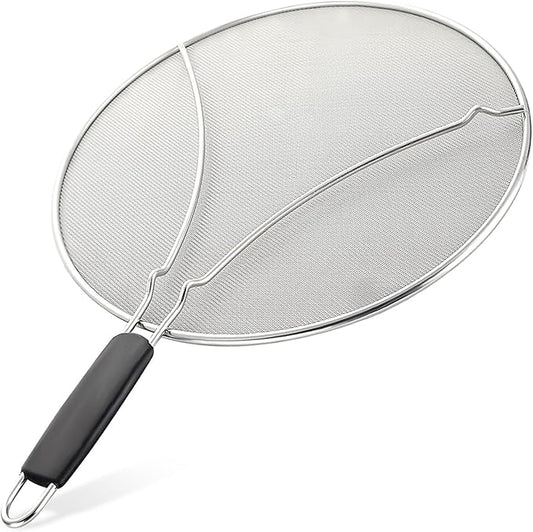 Zulay Kitchen Splatter Screen for Frying Pan (13”) - Grease Splatter Guard for Frying Pan - Oil Splatter Guard - Oil Splash Guard for Frying Pan - Stainless Steel Grease Screen for Stove Top (Black) by ZulayKitchen