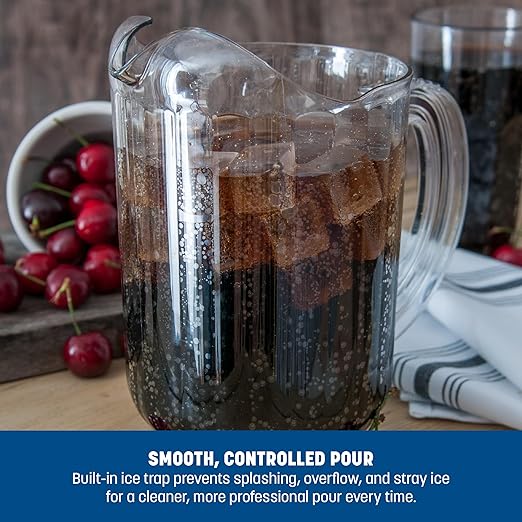 Carlisle FoodService Products Versapour Clear Pitcher Tall Pitcher for Kitchens, Restaurants, and Catering, Plastic, 60 Ounces, Clear - Image 4
