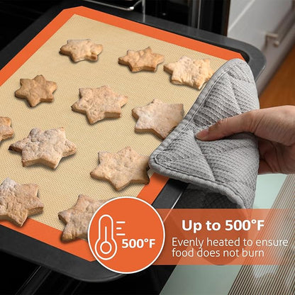Silicone Baking Mat Set of 3, Silicone Baking Mats Cookie Sheet, Non-Stick Mats for Baking, Easy Clean & Reusable Oven Baking Sheet for Making Macaroons, Cookies - Image 4