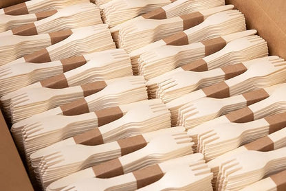 Disposable Wooden Cutlery Set - 100% Home Compostable - 2000 Forks, 6.5" Wooden Forks, Eco-Friendly, Organic, Sustainable and Carbon Neutral Certified - Image 7