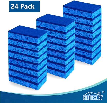 HOMEXCEL Sponges Kitchen 24pcs, Non-Scratch Scrub Dish Sponge Safe on Non-Stick Cookware, Dual Sided Cleaning Sponges for Kitchen, Household, Bathroom and More - Image 7