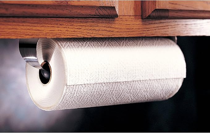 Prodyne Under Cabinet Paper Towel Holder, Silver and Black Small - Image 3