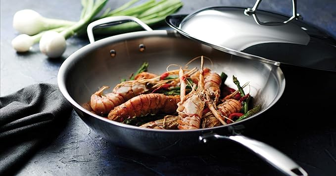 Tramontina Signature Tri-Ply Clad Stainless Steel 12.5-Inch Wok with lid, Induction-Ready, Dishwasher-Safe, NSF-Certified, Made in Brazil - Image 5