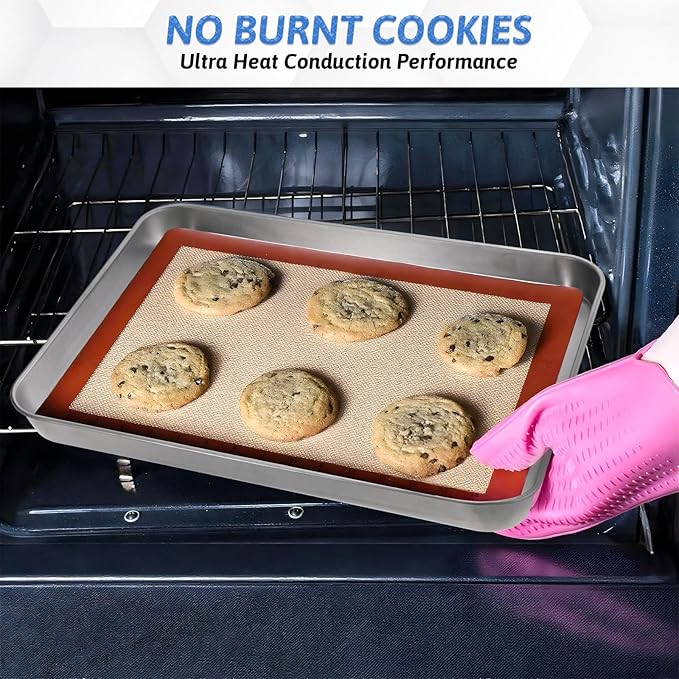 2Pcs Toaster Oven Pans for Baking, 9x11 Baking Sheets Cookie Sheet Stainless Steel Small Replacement Trays for Toaster