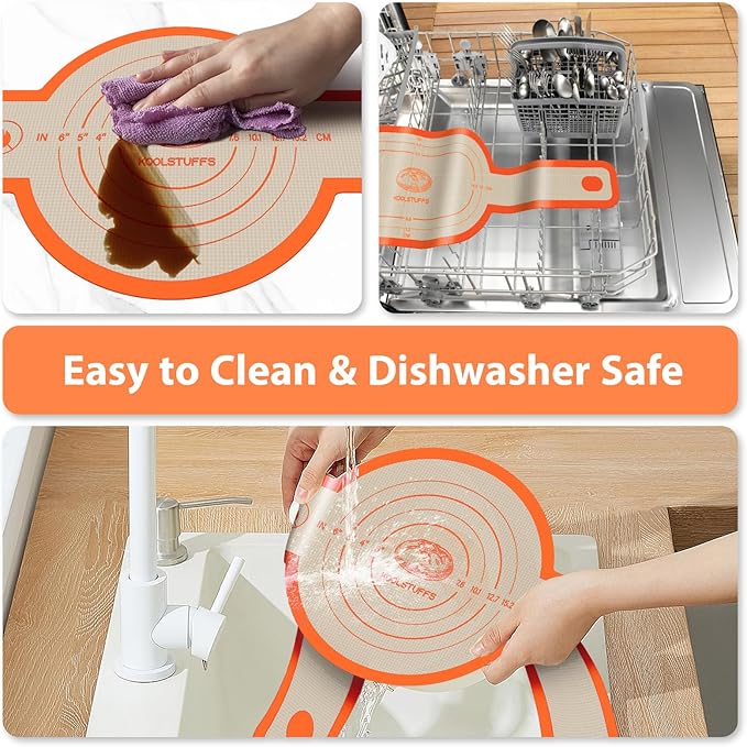 Silicone Bread Sling Oval and Round, 2Pcs Non-Stick Reusable Bread Sling, Sourdough Tools & Dutch Oven Accessories, Orange - Image 5