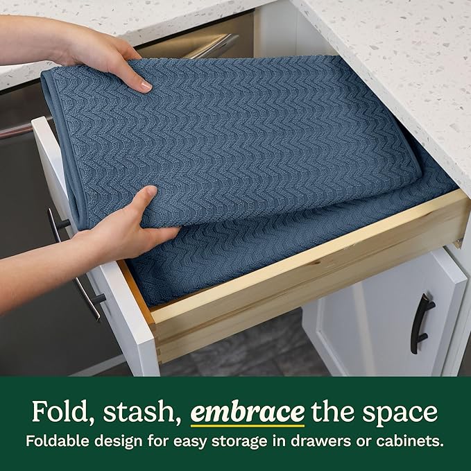 Cuisinart Dish Drying Mats for Kitchen Counter - (2) 18" x 24" Ultra Absorbent Dish Drying Mat XL - Foldable, Machine Washable, Fast Drying Dish Mat (Geostripe) - Image 4