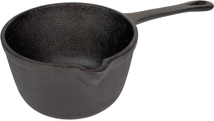 Jim Beam JB0204 Pre-Seasoned Heavy Duty Construction Cast Iron Basting Pot for Grilling and Oven, Large, Black by Jim+Beam