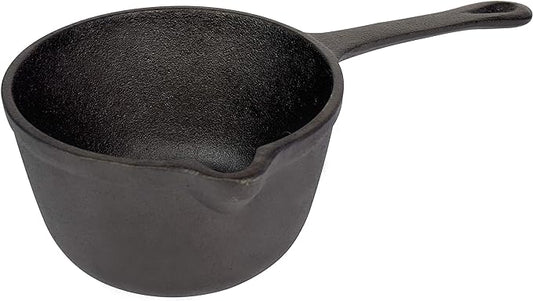 Jim Beam JB0204 Pre-Seasoned Heavy Duty Construction Cast Iron Basting Pot for Grilling and Oven, Large, Black by Jim+Beam