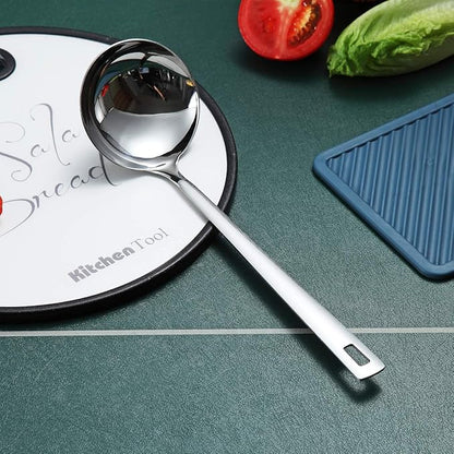 Stainless Steel Ladle, Berglander Soup Ladle, Cooking Ladle, Kitchen Ladle, Metal Soup Spoon For Cooking Non-Stick And Heat Resistant, Dishwasher Safe, Easy to Clean - Image 3