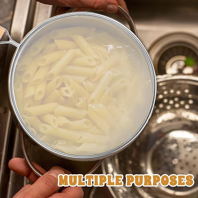 1PCS Splatter Screen for Frying Pan, 8Inch Stainless Steel Splatter Guard for Frying Pan Cooking Pots Food Strainer and Universal Cookware for Cooking, Kitchen Splash Guard No Oil Mess, No Burns - Image 6