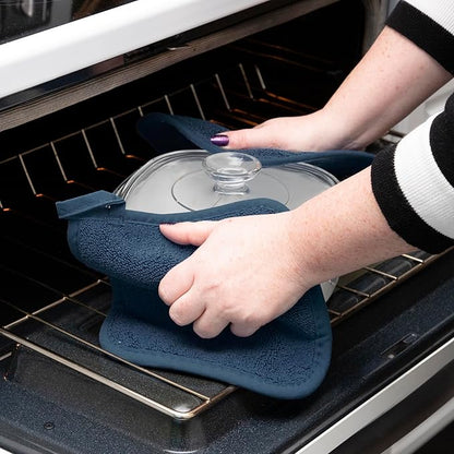 RITZ Terry Potholder & Hot Pad: Unparalleled Heat Resistant, Durable 100% Cotton – Ergonomically Designed for Optimal Grip – Easy-Care Machine Washable – 4-Pack, Midnight - Image 4
