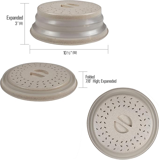 Handy Gourmet Beige Eco-Collapsible Splatter Shield-Keeps Microwave Clean (JB8448BGE)