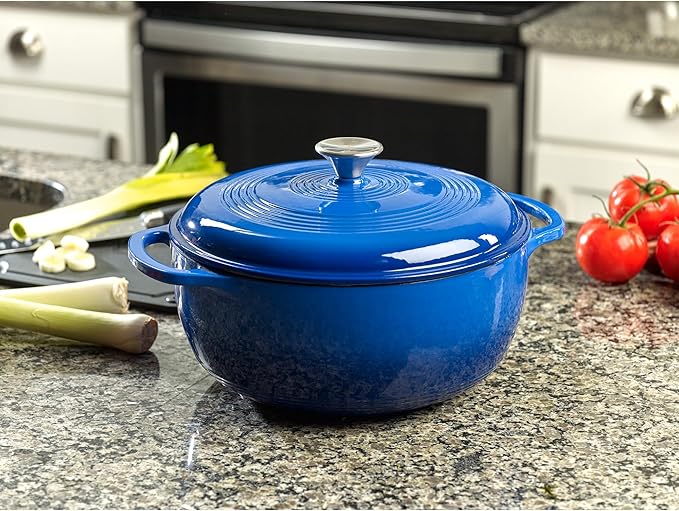 Mercer Culinary Enameled Cast Iron Round Dutch Oven, 6 qt., Navy Blue - Image 9