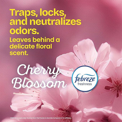 Glad Small Trash Bags 4 Gallon, Febreze Cherry Blossom Garbage Bags, Odor Resistant with Drawstring, 80 Count