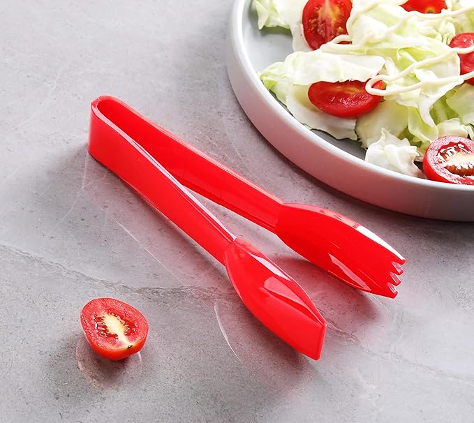 New Star Foodservice 35605 Utility Tong, High Heat Plastic, Straight Edge, 6 Inch, Set of 12, Red - Image 6