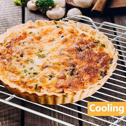 Baking Cooling Rack Set of 2, E-far 16.5"x11.5" Stainless Steel Metal Roasting Cooking Racks, Fits in Half Sheet Cookie Pans, Non Toxic & Rust Free, Oven Proof & Dishwasher Safe - Image 5