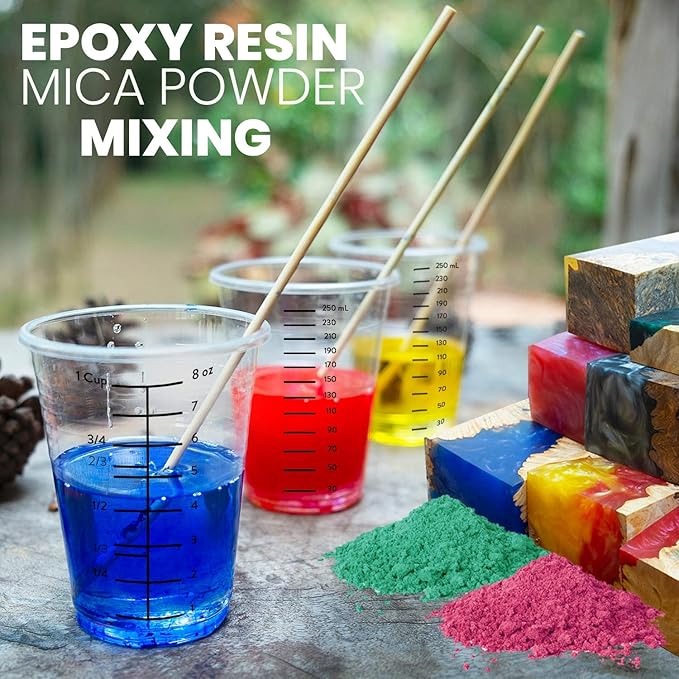 Disposable Measuring Cups for Resin - Pack of 20 8oz Clear Plastic Measuring Cup for Epoxy Resin, Stain, Paint Mixing - Half Pint Reusable Multipurpose Mixing Cups for Cooking and Baking - Image 4