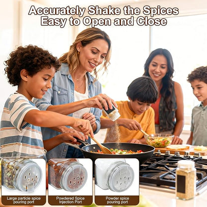 24Pcs Spice Jars Containers with Labels，4oz Black Seasoning Bottles with Shaker Lids for Rack, Cabinet, Drawer,Empty Square Condiment Pots (24, Black) - Image 6