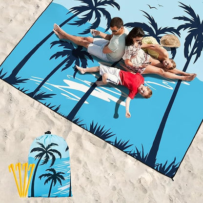HIHOHO Beach Blanket Waterproof Sandproof Extra Large Beach Mat 79" X 83"/120"x108"for 1-8 Adults Quick Drying Durable Outdoor Picnic Mat for Beach Travel Camping Hiking