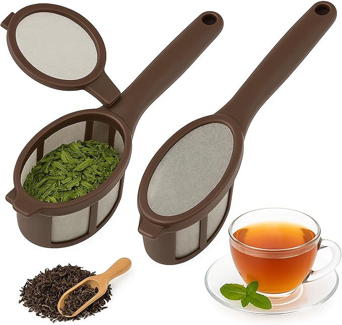 2 Pack Coffee/Tea Brew Stick Infuser – Single Cup Reusable Filter Spoon with Fine Mesh, BPA-Free, Easy Swivel Top – 5.25" Long Portable Coffee Maker for Travel, Work & Home by DependableIndustries