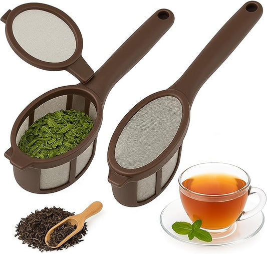 2 Pack Coffee/Tea Brew Stick Infuser – Single Cup Reusable Filter Spoon with Fine Mesh, BPA-Free, Easy Swivel Top – 5.25" Long Portable Coffee Maker for Travel, Work & Home by DependableIndustries