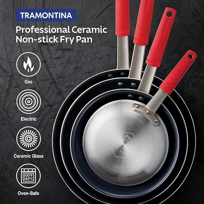 Tramontina Professional 8-Inch Ceramic Non Stick Small Frying Pan, Heavy-Gauge Aluminum Skillet with Ceramic Nonstick Coating, Dishwasher and Oven Safe, Black - Image 6