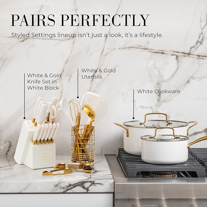 White and Gold Measuring Spoons with Leveler - Featuring 8PC Upgraded Style, Dual-Sided, Stackable, Stainless Magnetic Measuring Spoons Set - Fits in Spice Jars, White and Gold Kitchen Accessories - Image 7