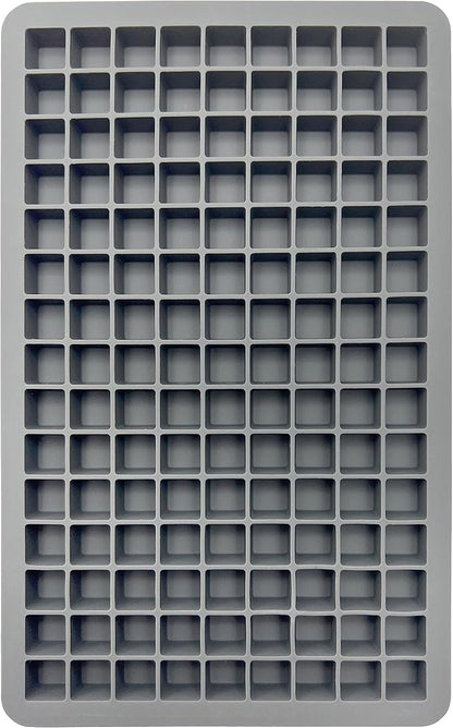Tovolo Mini Ice Cube Tray with Lid Small Tiny Ice Maker for Freezer, Silicone Mini Ice Cube Tray Small Square Nugget Ice Makes 135 Tiny Cubes BPA Free Stackable Dishwasher Safe Charcoal Gray Trays