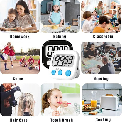 ZILLEEN Classroom Timer for Kids Teachers 2 Pack Digital Timers, Black & White - Image 5