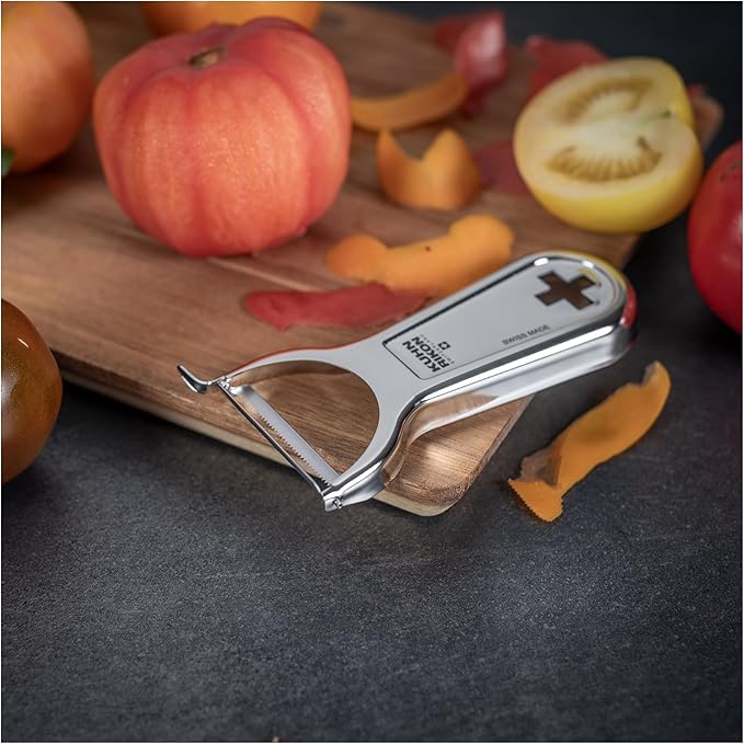 Kuhn Rikon "Swiss Metallic" Piranha Cross Peeler, Silver - Image 3