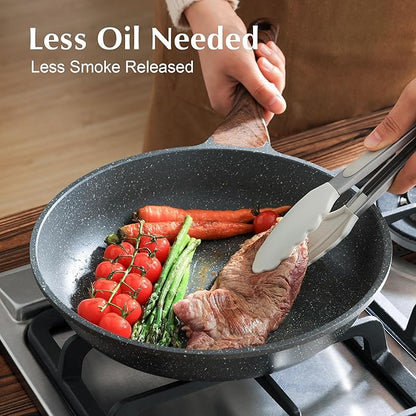 SENSARTE Nonstick Frying Pan Skillet with Lid, Omelet Pan with Cover, Healthy Egg Pan Chef's Pan, Kitchen Cooking Pan, PFOA Free (8inch + Glass Lid) - Image 6