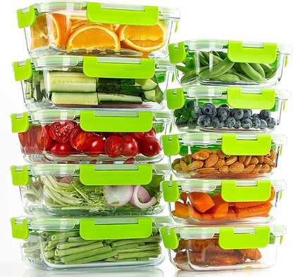 C CREST Glass Containers for Food Storage with Lids, [10-Pack] Meal Prep Containers for Kitchen, Home Use, BPA Free - Image 7