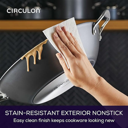 Circulon A1 Series w/ScratchDefense Nonstick Induction Wok with Lid, 14-Inch, Wok Pan with Lid, Graphite - Image 8