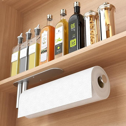 Paper Towel Holder Under Cabinet, 13Inch Self-Adhesive or Wall Paper Towel Holder for Kitchen, Bathroom, RV, Brushed Nickel - Image 8