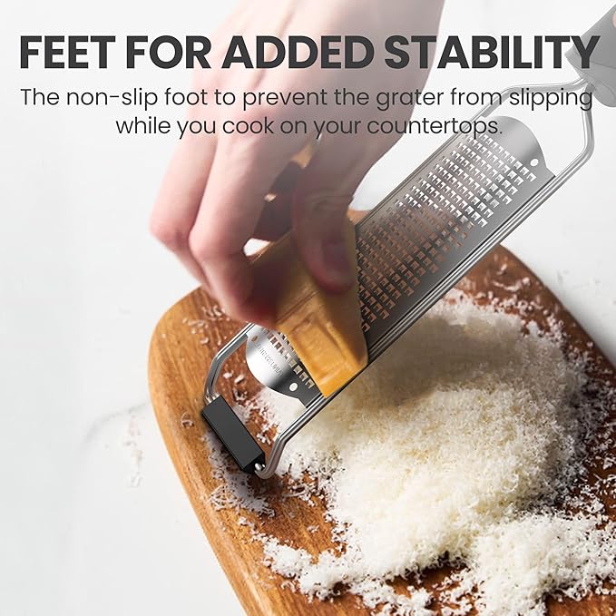 Cheese Grater, Lemon Zester, Fine Cheese Grater with Handle, Width 2.5 inch - Image 4