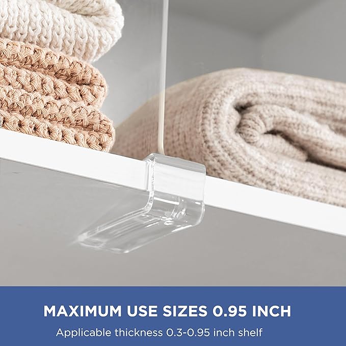 HBlife    [  ] Clear Shelf Dividers, 2 Pack Purse Organizer for Closet Perfect for Sweater, Shirts, Handbags, Acrylic Bookshelf for Organization - Image 7
