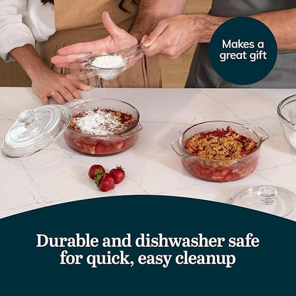 Libbey Baker's Basics 2 Piece Glass Dishes with Lids - Elegant Casserole Dishes for Oven with Lids - Versatile Baking Dish to Store Leftovers & More - Image 5