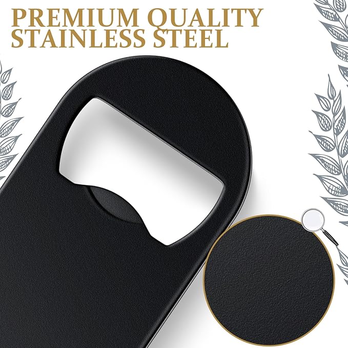 Remerry Bottle Openers Stainless Steel Flat Bottle Opener Bulk 3.4 x 1.3 Inches Bartender Beer Key Soda Can Mini Speed for Kitchen, Bar or Restaurant (Black,100 Pcs) - Image 3
