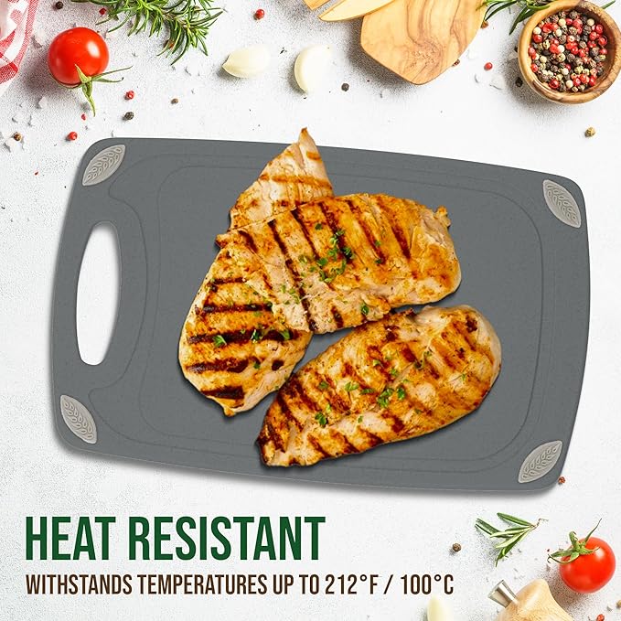 AXIOM CREATIONS 2-Piece Reversible Cutting Board Set Made from Natural Food Grade Wheat Straw Material - Eco-Conscious Alternative to Plastic - Gluten Free & BPA Free Chopping Boards for Kitchen - Image 5
