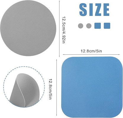 LUTER 4pcs Jar Opener, Rubber, Multi-function Silicone Bottle Opener for Seniors with Weak Hands Lid Cap Gripper Pads Kitchen Coasters Gadgets(Blue, Gray) - Image 2