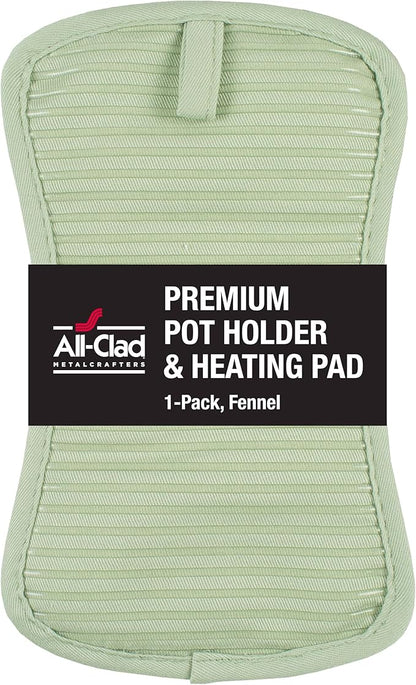 All-Clad Premium Pot Holder & Hot Pad: Heat Resistant to 500 Degrees - 100% Cotton, 10"x6.25" Hot Pad for Kitchen and Barbeque, (1-Pack), Fennel by All-Clad