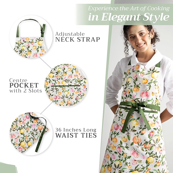 Maison d' Hermine 100% Cotton Apron for women with Pocket Kitchen Chef Apron for Men Cooking Mothers Day Gifts - Image 5
