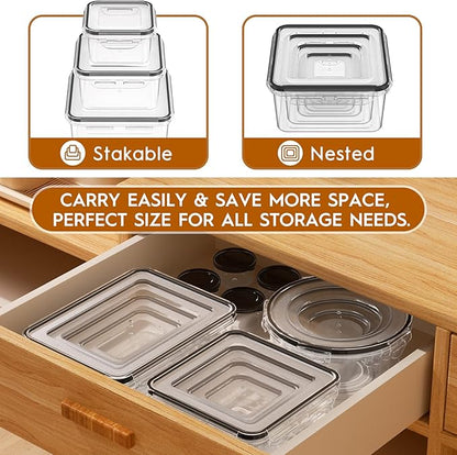 40 PCS Food Storage Containers with Lids Airtight (20 Containers & 20 Lids), Leak proof Meal Prep Container Set for Kitchen Storage, BPA-free, PVC-free Plastic, Microwave/Dishwasher Safe, Labels & Pen - Image 7