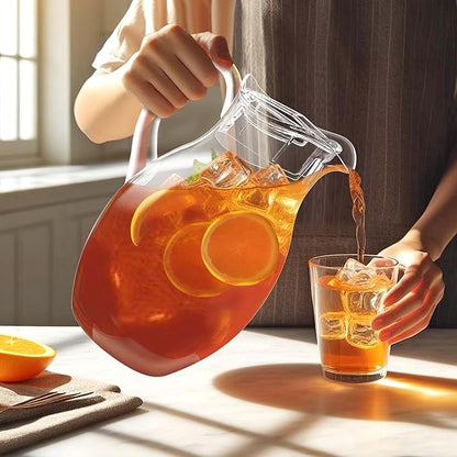 Amazing Abby - Bubbly Grand - Plastic Pitcher (96 oz, 3 Quart), Clear Water Pitcher with Lid, Fridge Jug, BPA-Free, Shatter-Proof, Great for Iced Tea, Sangria, Lemonade, Juice, Milk, and More - Image 5