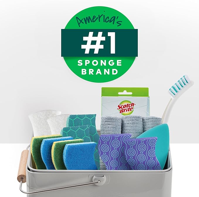 Scotch-Brite Odor Resist Heavy Duty Scrub Sponge,Dishwasher-Safe Kitchen sponges for Serious Scrubbing,Multipurpose Dish Sponge for Stuck-On Messes,6 Scrubbing Sponges,(Pack of 4) - Image 14